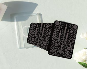 Gothic Candle Flora Removable Magnetic Cover for Kindle&Paperwhite 12th/11th/10th,MagSafe Clear Black Case,Kindle Stand,Customizable Gift