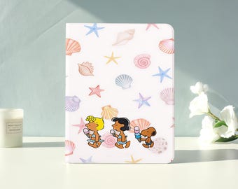 Seashell Summer Pals iPad Case for iPad Air 7/6/5,iPad Pro,iPad Mini,iPad Case With Auto Wake/Sleep,Customized iPad Case,Gift for friend