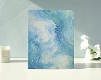 Blue Starry Swirl iPad Case for iPad Air 7/6/5,iPad Pro,iPad Mini,iPad Case With Auto Wake/Sleep,Customized iPad Case,Gift for friend