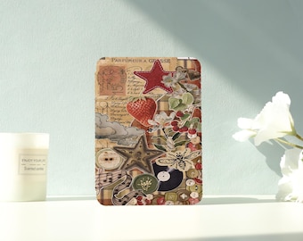 Vintage Scrapbook Collage Kindle/Kobo Hülle - Stylische Schutzhülle mit Auto Wake/Sleep Funktion, Kompatibel mit allen Kindle/Kobo Modellen