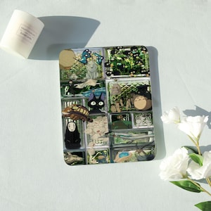 May include: A decorative resin tray featuring a collage of anime characters and scenes. The tray is divided into multiple compartments, each showcasing a different character or element from the anime. The tray is rectangular with rounded corners.