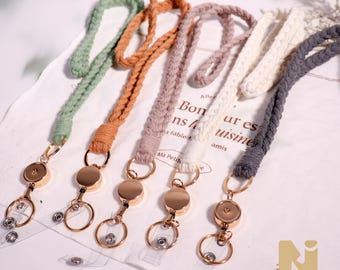 Boho Braided Lanyards,Macrame Lanyards,Cotton Lanyard for ID Badge,Aesthetic Accessory for Daily Use,Multi-Order Discounts,Practical Gift