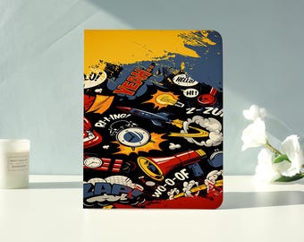 Pop Comic Graffiti iPad Case for iPad Air 7/6/5,iPad Pro,iPad Mini,iPad Case With Auto Wake/Sleep,Customized iPad Case,Gift for friend