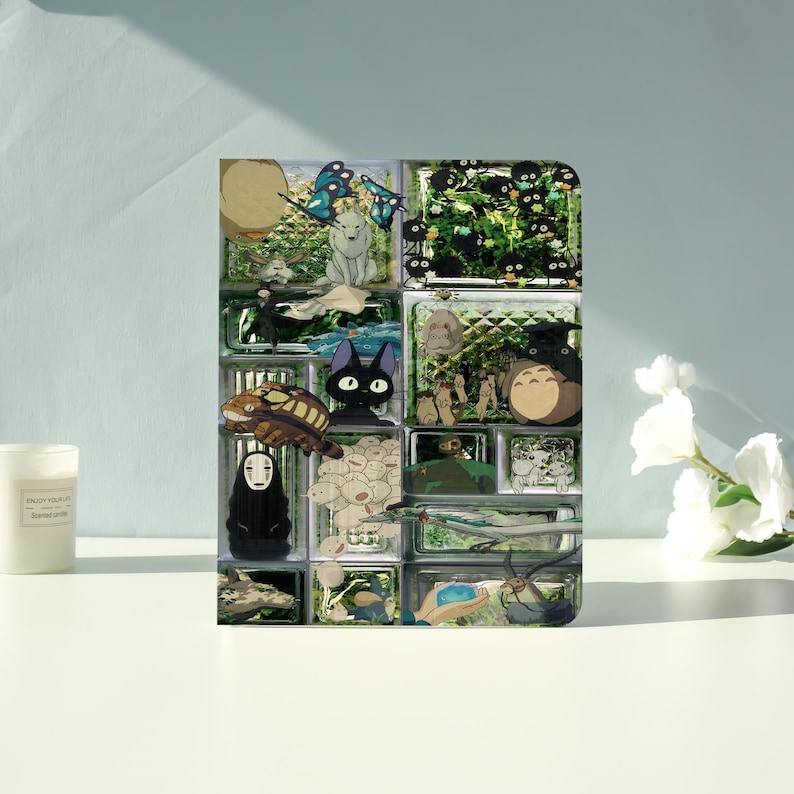 Studio Ghibli Collage iPad Case for iPad Air 7/6/5,iPad Pro,iPad Mini,iPad Case With Auto Wake/Sleep,Customized iPad Case,Gift for friend image 1