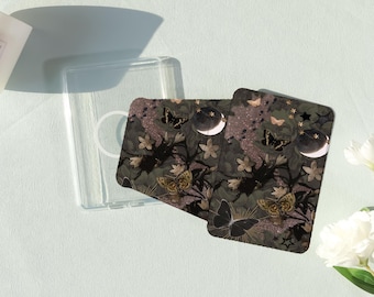 Moth Moon Floral Removable Magnetic Cover for Kindle&Paperwhite 12th/11th/10th,MagSafe Clear Black Case,Kindle Stand,Customizable Gift