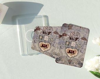 Shabby Chic Hearts Removable Magnetic Cover for Kindle&Paperwhite 12th/11th/10th,MagSafe Clear Black Case,Kindle Stand,Customizable Gift
