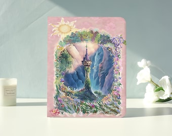 Floral Fairy Tower iPad Case for iPad Air 7/6/5,iPad Pro,iPad Mini,iPad Case With Auto Wake/Sleep,Customized iPad Case,Gift for friend