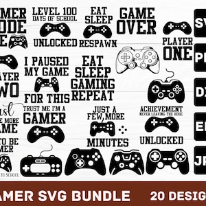 Gamer Svg, Gamer Svg Bundle, Gaming Svg Bundle, Funny Gamer Sayings Svg, Gamer Quotes Svg, Video Games Svg, Game Controller Svg, Png, Dxf