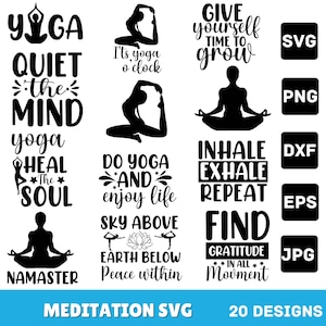 Meditation svg bundle, Yoga SVG Bundle, Meditation svg, Yoga Quotes SVG, Meditation Quotes svg, Yoga Pose Svg, Namaste svg, Motivational SVG