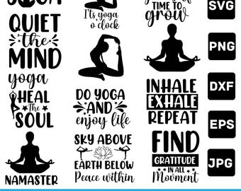 Yoga SVG Bundle: 20 Inspirational Designs (Digital Download)
