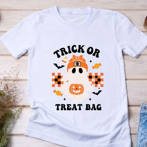 Trick or Treat Bag SVG Bundle: Retro Ghost Halloween Designs (digital ...