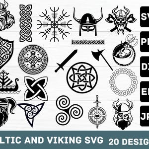 Viking SVG PNG Bundle 1500 Vector Files for Laser Cutting, Cricut, Crafting, Tattoos etc! Norse Gods, Celtic Knots, Commercial Use