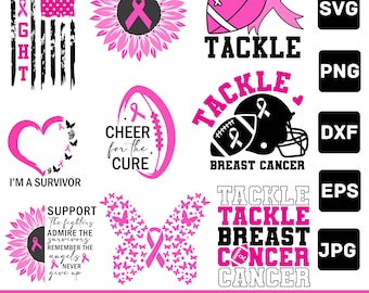 Cancer Awareness Svg Bundle, Breast Cancer SVG Bundle, Cancer SVG, Cancer T-shirt Design, Cancer Ribbon Svg, Breast Cancer Shirt, cut file