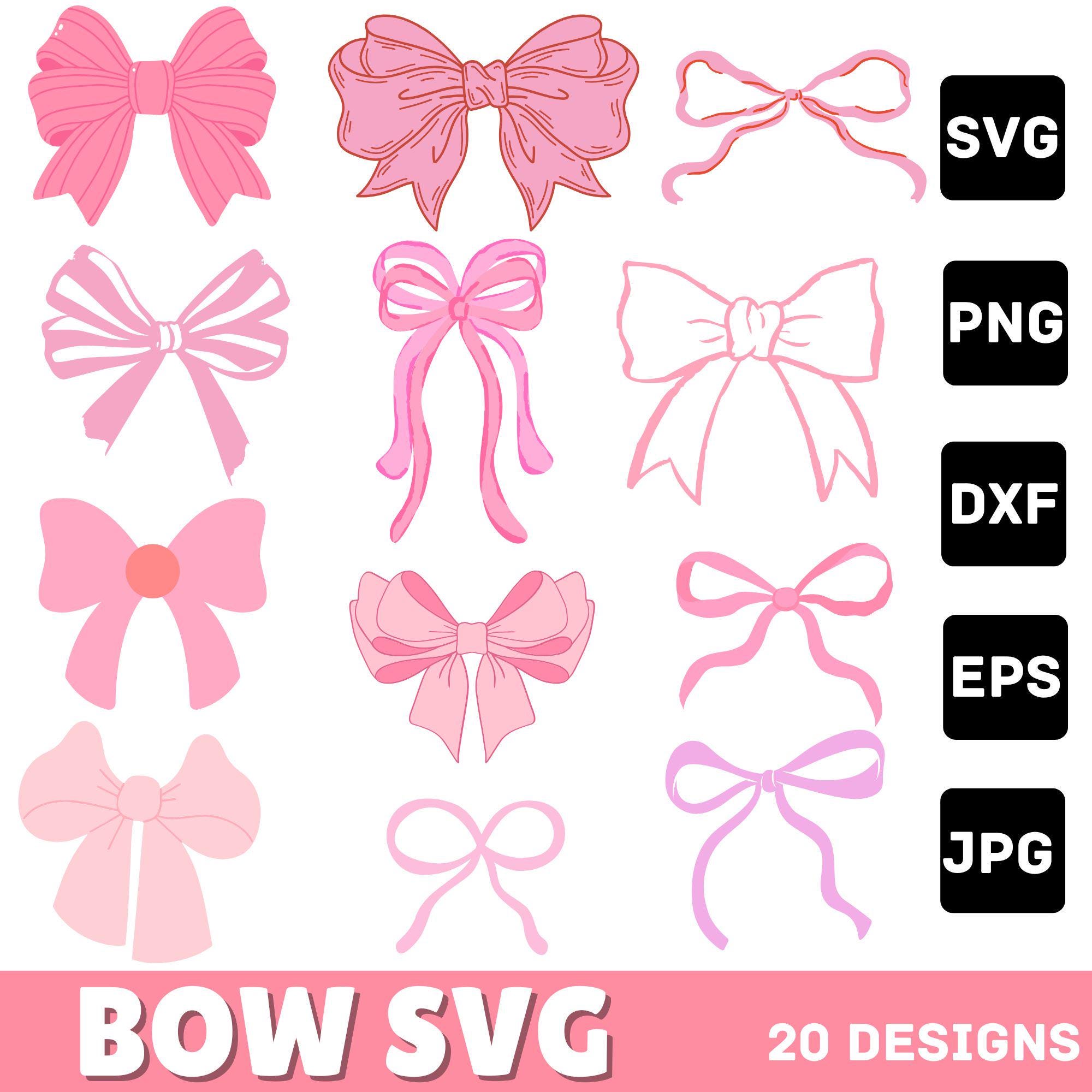 Bow Svg Bundle, Ribbon Bow Svg, Coquette Bow Svg, Bow Tie Svg, Ribbon Bow Clipart, Svg Files For Cricut, Instant Download, Silhouette