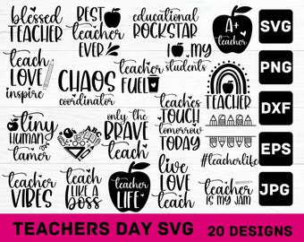 Teacher SVG Bundle: 20 Unique Designs for Gifts & Decor (Digital Download