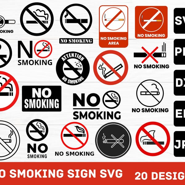 No Smoking Signs - Etsy