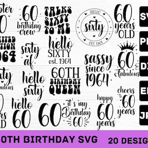 60 And Fabulous SVG | 60th Birthday SVG | Sixty Birthday Shirt SVG | 60th Birthday Gift svg | Files For Cricut Silhouette svg dxf eps png