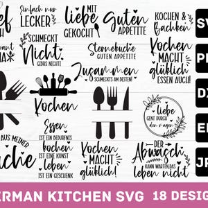 German plotter file kitchen svg - cooking svg bundle - chef svg - German sayings kitchen - Cricut Silhouette Studio plotter file SVG