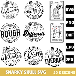 Snarky skulls bundle 20 designs SVG, Adult humor svg, Sarcastic bundle svg, Funny skeleton bundle svg, skeleton svg, Sassy Bundle svg