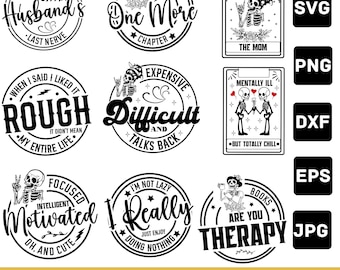 Paquete SVG de calaveras sarcásticas: diseños de esqueletos sarcásticos (descarga digital)