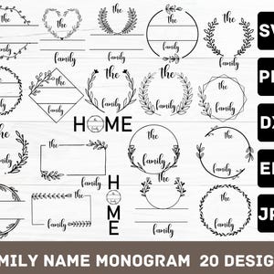 Family Name Monogram SVG Bundle, Monogram SVG, Split Monogram svg, Family svg, Family Sign svg, Wedding Monogram svg, family name svg Cricut