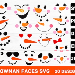 Snowman Faces Svg Snowman Svg Snowman Clipart Christmas Svg Snowman Cut File Snowman Cricut Christmas Cut File Cricut Printable Snowman PNG
