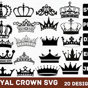 Royal Crown SVG File, King Crown SVG, Queen Crown SVG, Princess Tiara Svg, File for Cricut, For Silhouette, Cut File, Dxf, Png, Svg