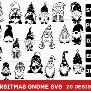 Christmas Gnome Svg Bundle, Gnome Clipart, Gnome Silhouette Svg, Gnomes Merry Christmas Svg, Gnomies Svg, Cut Files, Png, Instant Download