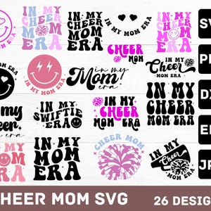 In My Cheer Mom Era SVG Bundle, Cheer Mom Svg, Cheer Mama svg png, Cheer Mom Life, Cheer Squad, Cheer Shirt, Cheerleading Svg, Svg Cricut