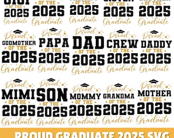 2025 Graduation SVG Bundle: Stolze graduierte Familie Designs (Instant Download