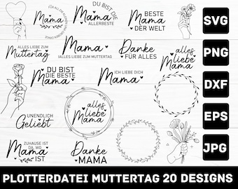 German Sayings SVG Bundle: 20 Plotter Designs (Digital Download