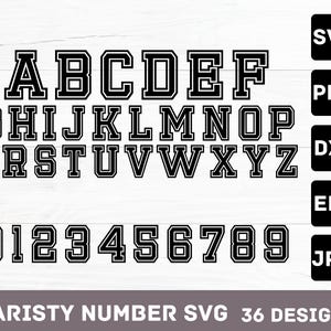 Varsity Font Svg, Jersey Font Svg, Sports Svg Alphabet, Varsity Letters Svg, Sports Font, College Font, Varsity Alphabet Svg, Silhouette