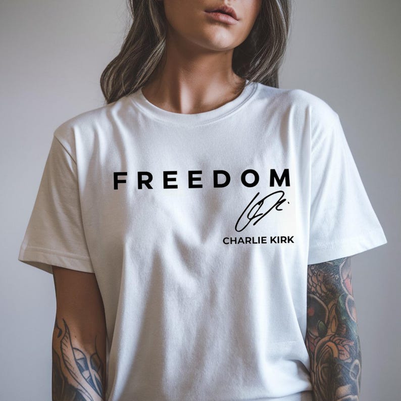 T-shirt RIP Charlie Kirk – Homme, Manches Courtes, Coton, Impression Numérique, Taille S