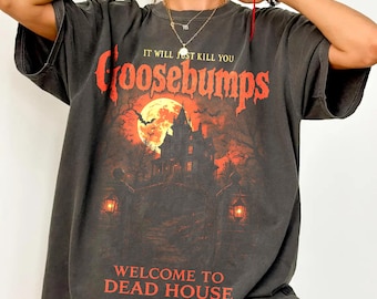 Halloween Goosebumps Comfort Colors Shirt, Vintage Haunted House Shirt, Horror Graphic Tshirt, Halloween Movie Tee Shirt, Gift For Fans