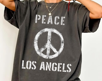 PEACE LOS ANGELES Comfort Colors® Vintage Los Angeles California 2025 Hate Mexico, Los angeles Freedom tshirt classic Graphic Tee