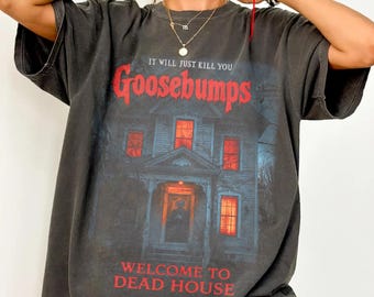Halloween Goosebumps Comfort Colors Shirt, Vintage Haunted House Shirt, Horror Graphic Tshirt, Halloween Movie Tee Shirt, Gift For Fans