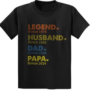 Comfort Colors® Custom Dad with Years shirt,PAPA with year, Gift for Husband, Father days Gift, Legend Husband Dad Papa Vintage Since Tshirt