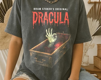 Halloween Dracula Shirt Comfort Colors® , Dracula Novel Sweatshirt, Scary Halloween Shirt, Horror Movie Tee, Vintage Gothic Tee, Halloween