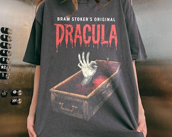 Comfort Colors® Halloween Dracula Shirt, Dracula Novel Sweatshirt, Scary Halloween Shirt, Horror Movie Tee, Vintage Gothic Tee, Halloween