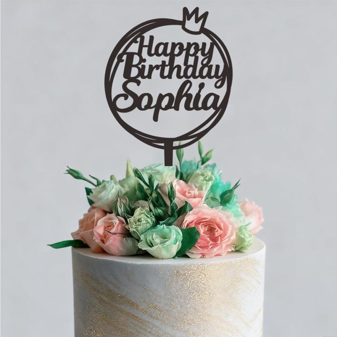 Happy Birthday Cake Topper,personalized Name & Age Cake Topper ...