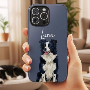 Personalized Pet Portrait Phone Case: Custom Dog or Cat Name
