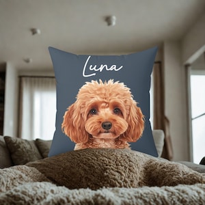 Custom Pet Pillow, Personalized Dog Cat Pillow, Portrait Pillow, Pet Photo Pillow, Pet Picture Pillow, Gift for Pet Lovers, Custom Cushion