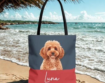 Borsa tote personalizzata con ritratto di animale domestico: regalo commemorativo personalizzato per cane e gatto