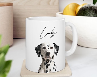 パーソナライズされたペットの肖像画マグカップ：カスタムセラミックコーヒーカップ、犬と猫愛好家へのギフト