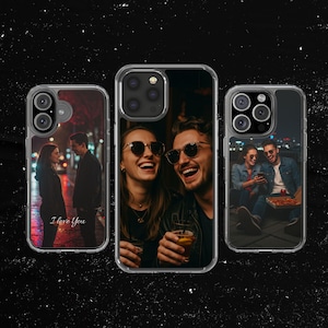 Custom iPhone Case with Photo, Personalized Clear Phone Cover for iPhone 16, 15, 14, 13, 12 Gift for Him Her