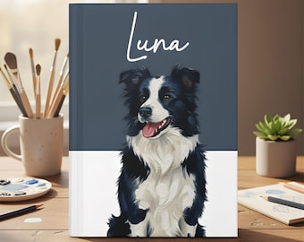 Diário de retratos de animais de estimação personalizado: caderno de fotos de cães e gatos personalizado