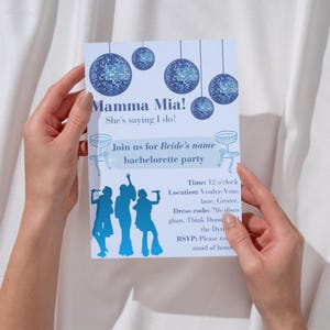 Invitation sur le thème de Mamma Mia Bachelorette