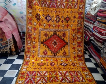 Antique Moroccan Berber Saffron Rug -- Handmade Nearly a Century ago in Taznakht