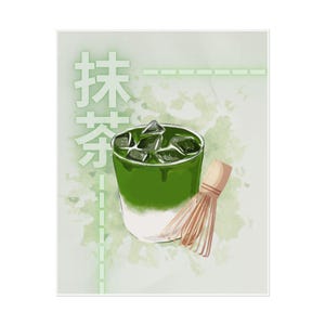 Matcha Wall Art Print - Minimalist Kitchen Poster | Tea Lover Gift | Matte or Semi-Gloss Finish