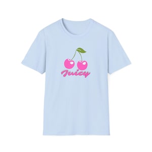 Juicy Festival Cherry Graphic Limited T-Shirt, Cute Summer Tee, Unisex Softstyle Shirt, Sweet Gift for Fruit Lovers, Perfect for Casual Wear